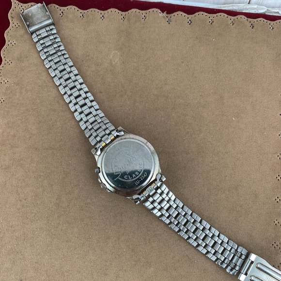 Vintage Fossil StarMaster Watch Gold Silver Black Face Luminous Hands - Picture 6 of 7